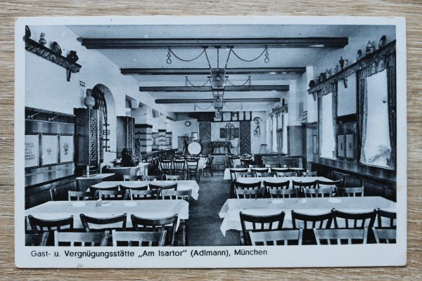 AK München / 1943 / Gaststätte Am Isartor Adlmann / Einrichtung Möbel